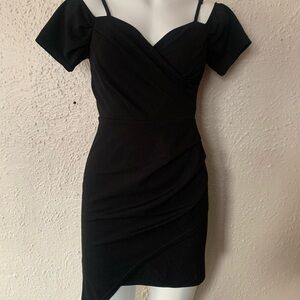 Black  Asymmetrical Cocktail Dress